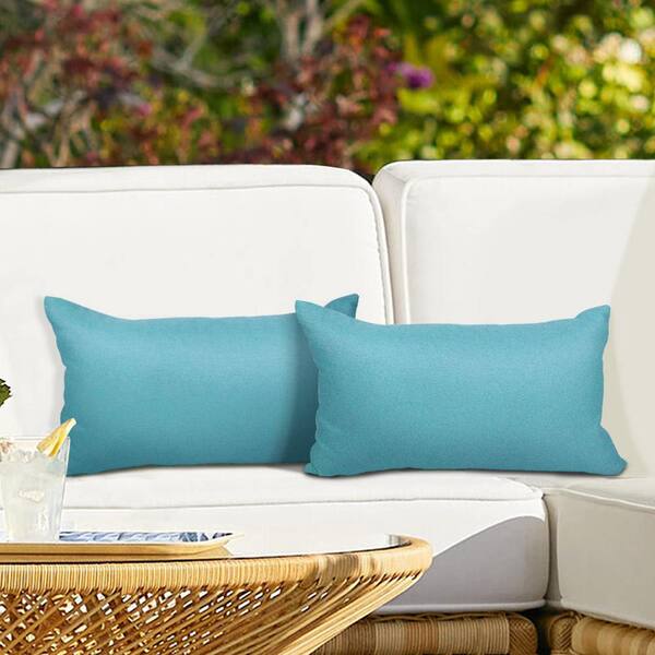 SenQWFa 18 x 18 Waterproof Outdoor Turquoise Throw Pillow