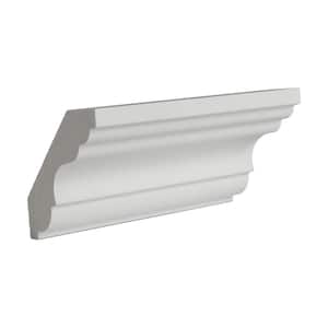 3 in. x 3 in. x 6 in. Long Plain Polyurethane Crown Moulding Sample