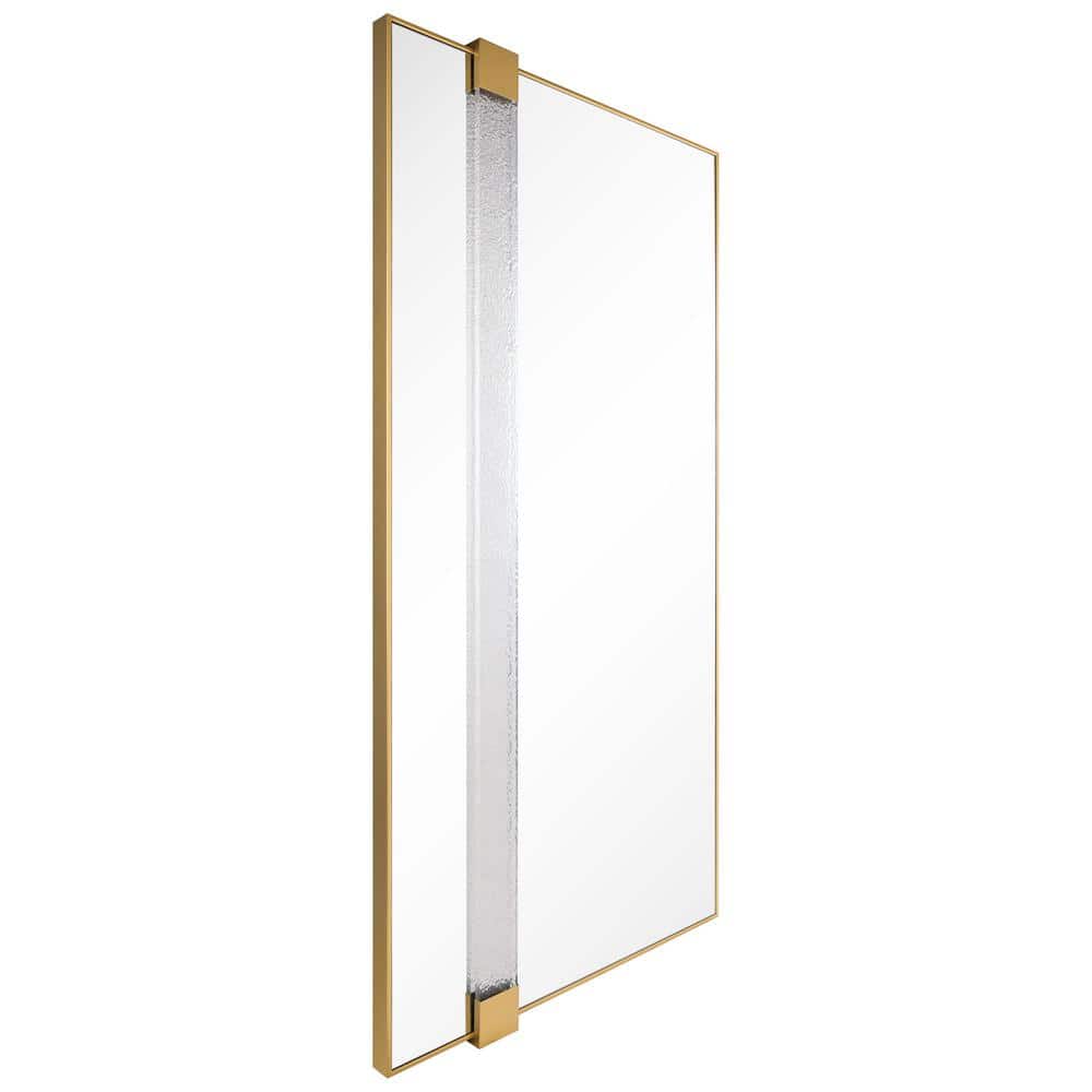 Gleaming Horizon 40"x80" Silver Mirror with Gold Iron Frame