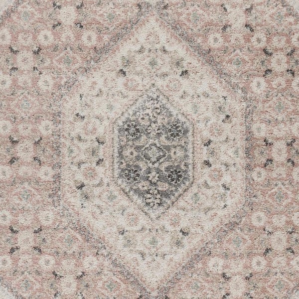 2 ft. x 3 ft. Pink and Cream Medallion Area Rug