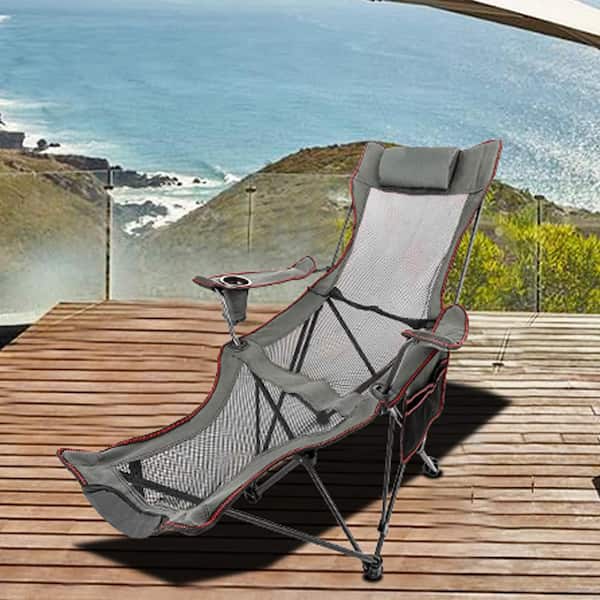 VEVOR Folding Camp Chair Max Up to 330 lb. Reclining Camp Chair