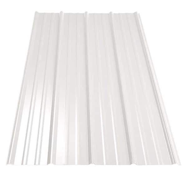 Gibraltar Building Products 8 ft. SM-Rib Galvanized Steel 29-Gauge Roof Panel in Bone White