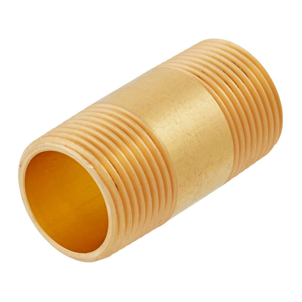 Everbilt 3/4 in. x 2 in. MIP Brass Nipple Fitting 802529 - The