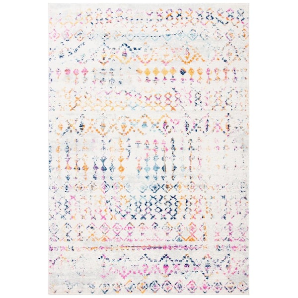 Tulum Ivory/Gold 9 ft. x 12 ft. Geometric Area Rug