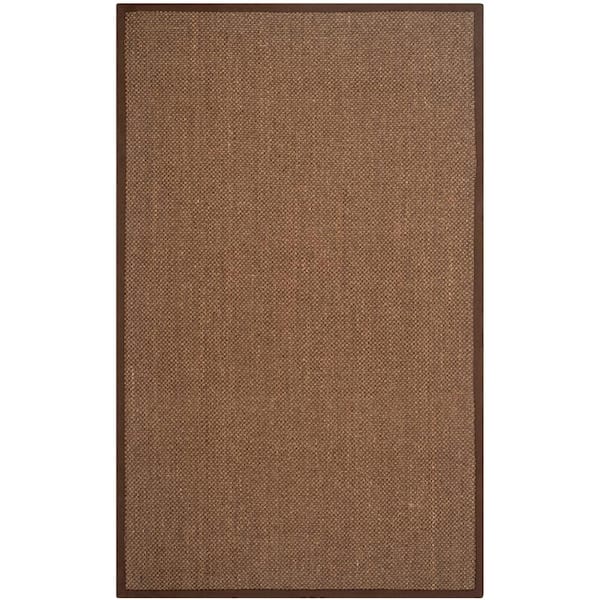 SAFAVIEH Natural Fiber Brown 6 ft. x 9 ft. Border Area Rug