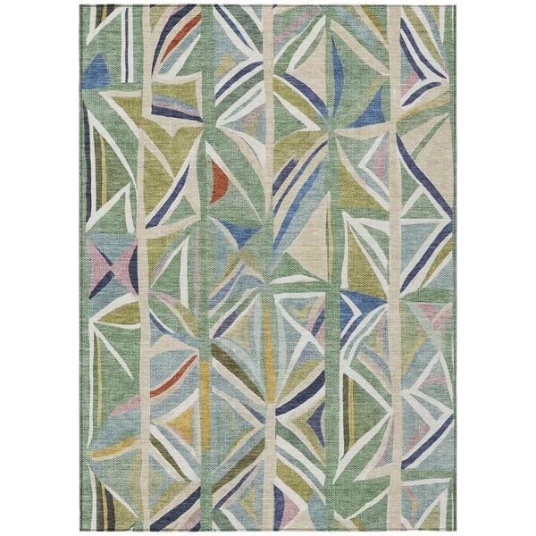 Chantille Machine Washable Indoor/Outdoor Abstract ACN2253 Sage 3 ft. x 5 ft. Area Rug