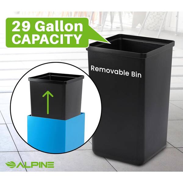 Genuine Joe Classic Cylinder Gray Waste Receptacle - 35 gal Capacity - Weather Resistant, Fire Proof, Leak Proof - 34