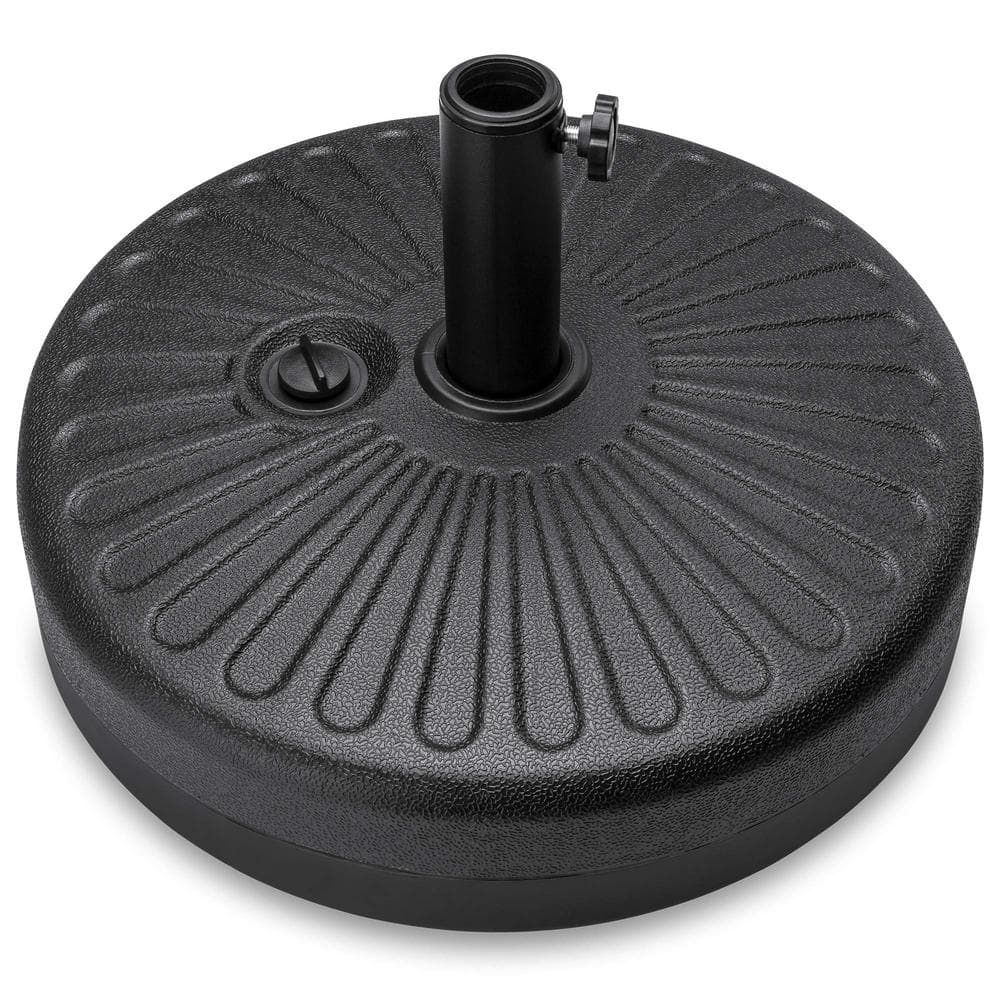 4.6 lb. Round Sunburst Plastic Patio Umbrella Base in Black