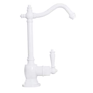9 in. Victorian 1-Lever Handle Cold Water Dispenser Faucet, Powder Coat White