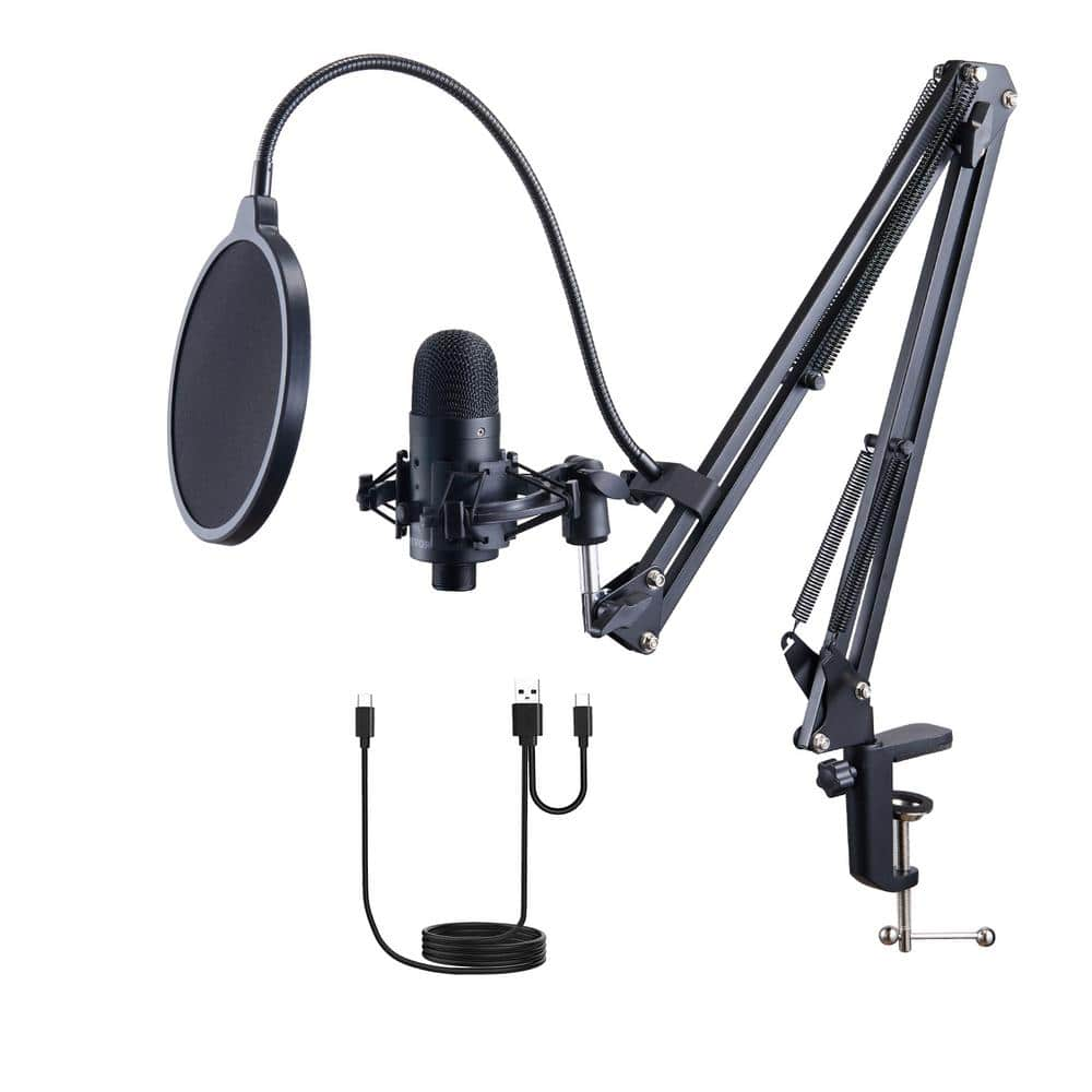 VEVOR USB Microphone Professional Condenser Microphone Kit Boom Arm ...