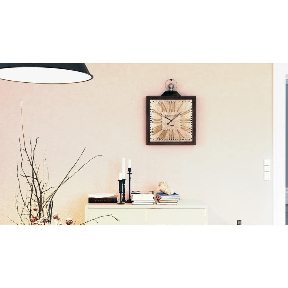 Peterson Antique Gray and Brown Metal Wall Clock