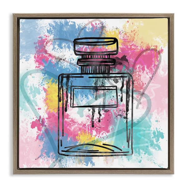 Stupell Industries Modern Splash Bottle by Natalie Carpentieri Brown Floater Frame Abstract Graphic Art Print 25 in. x 25 in.