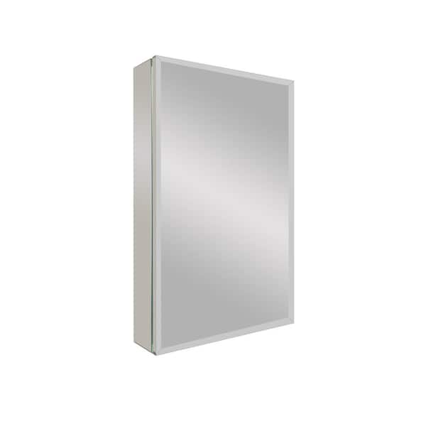 Unbranded 15 in. W x 5 in. D x 26 in. H Rectangular Silver Aluminum Recessed or Surface Mount Medicine Cabinet with Mirror