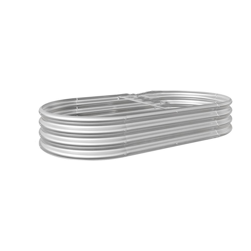 Outdoor Metal Raised Garden Bed, Oval Large Raised Planter Bed for Plants V