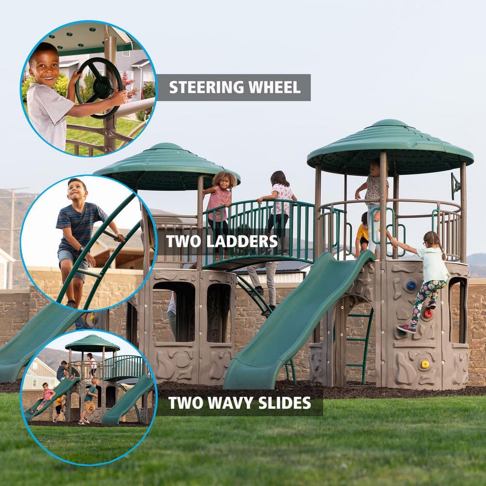Lifetime Double Adventure Tower with Bridge and Climbing Walls