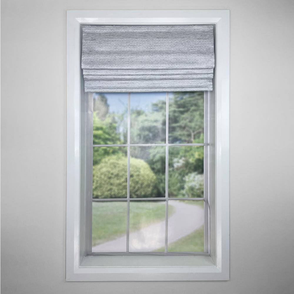Stone Gray Cordless Blackout Roman Shades 27" x 63"