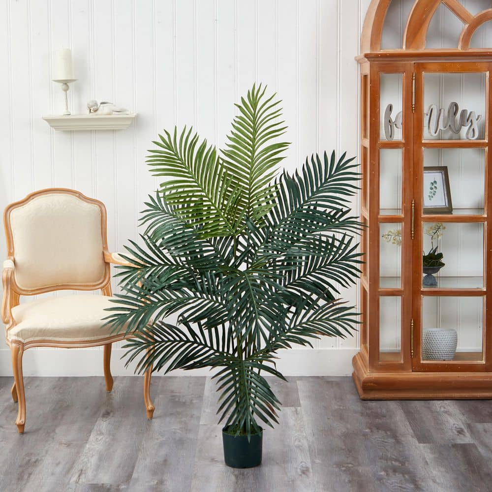 Nearly Natural 5-Foot Tall Artificial Paradise Palm Tree with Plastic Pot