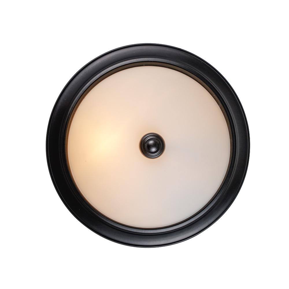 Black Frosted Glass 12" Flush Mount Ceiling Light