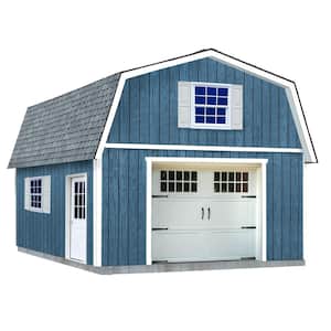 Jefferson 16 ft. x 32 ft. x 16-1/4 ft. 2 Story Wood Garage Kit without Floor