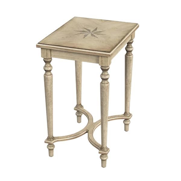 Butler Specialty Company Tyler 18 in. Beige Rectangle Wood Inlay Side Table with 1 Drawre