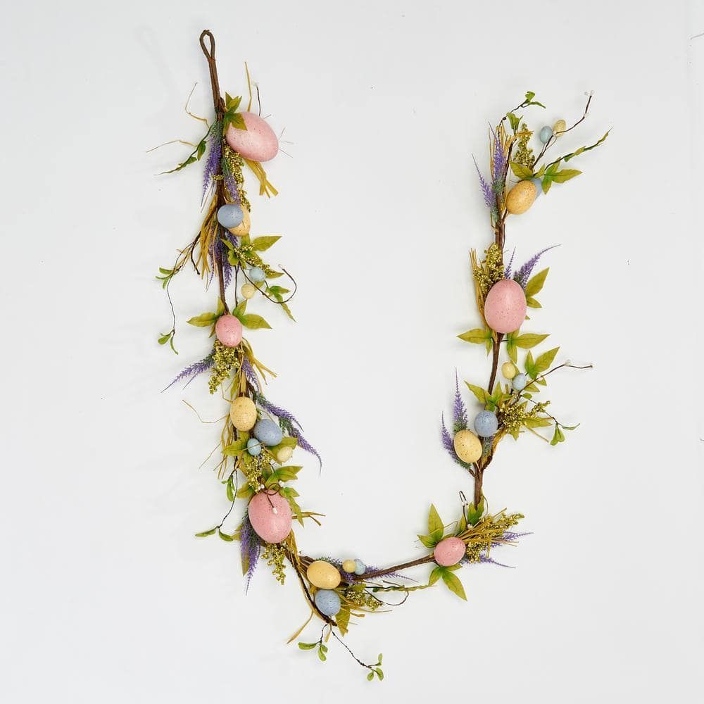 Worth Imports 72 in. Floral Easter Egg Garland 3256 - The Home Depot