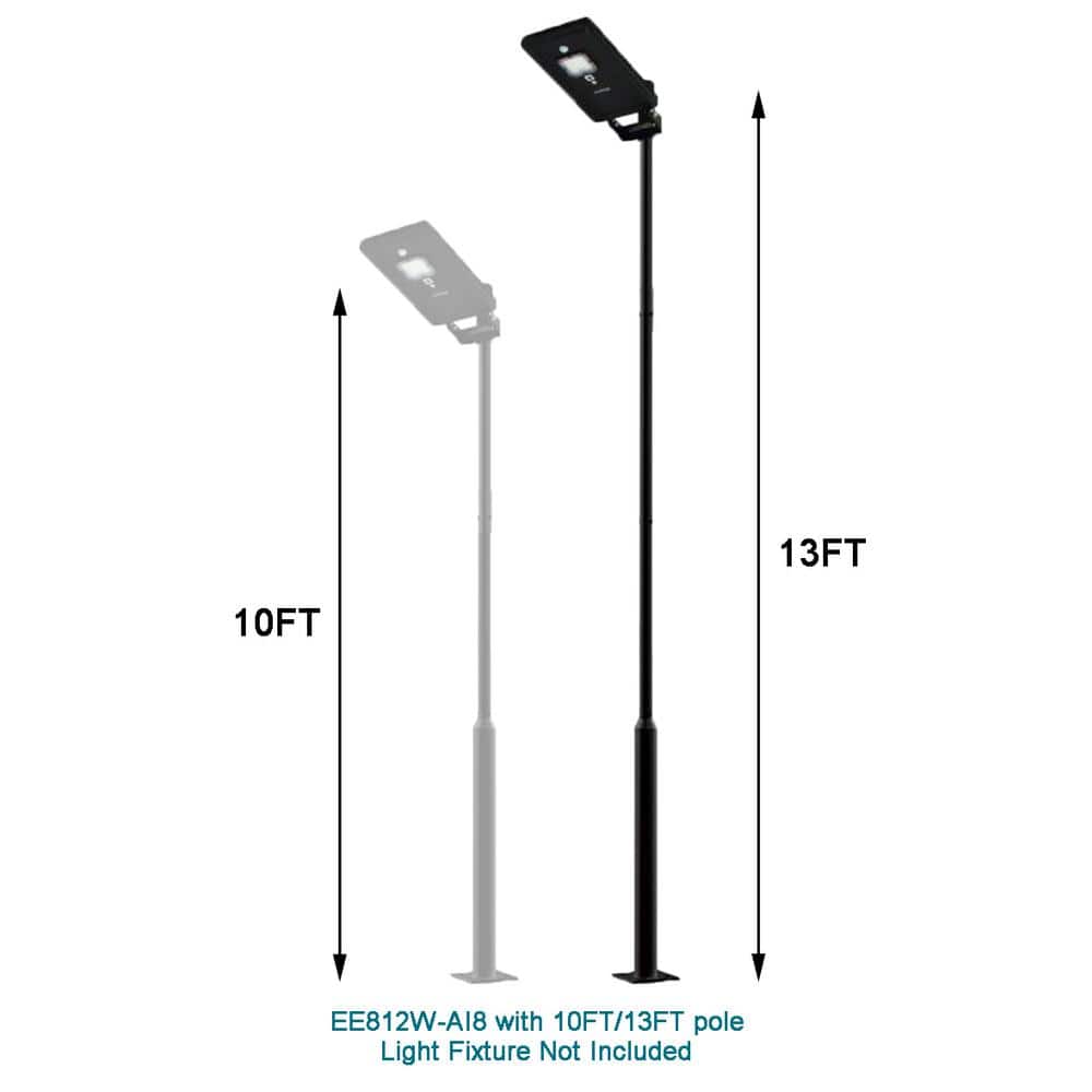 Elegant Black Extendable Outdoor Light Post with Powder Coated Finish