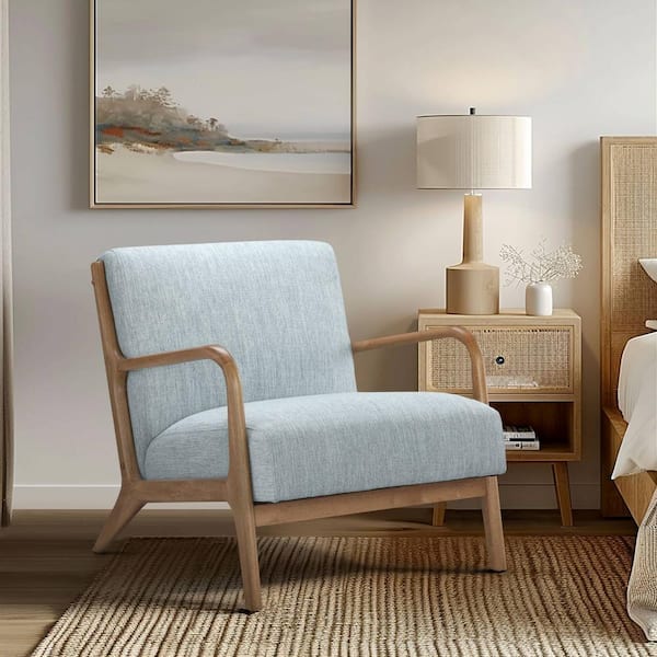 INK IVY Novak Light Blue Mid Century Modern Accent Armchair II110 0397