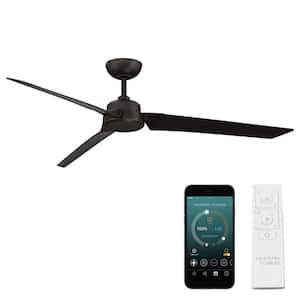 Roboto 62 in. Smart Indoor/Outdoor Oil Rubbed Bronze 3-Blade Standard Ceiling Fan +Remote