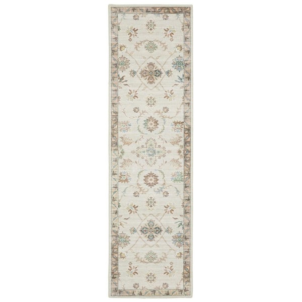 Home Decorators Collection Harmony Stone 2 ft. x 7 ft. Indoor Machine Washable Runner Rug
