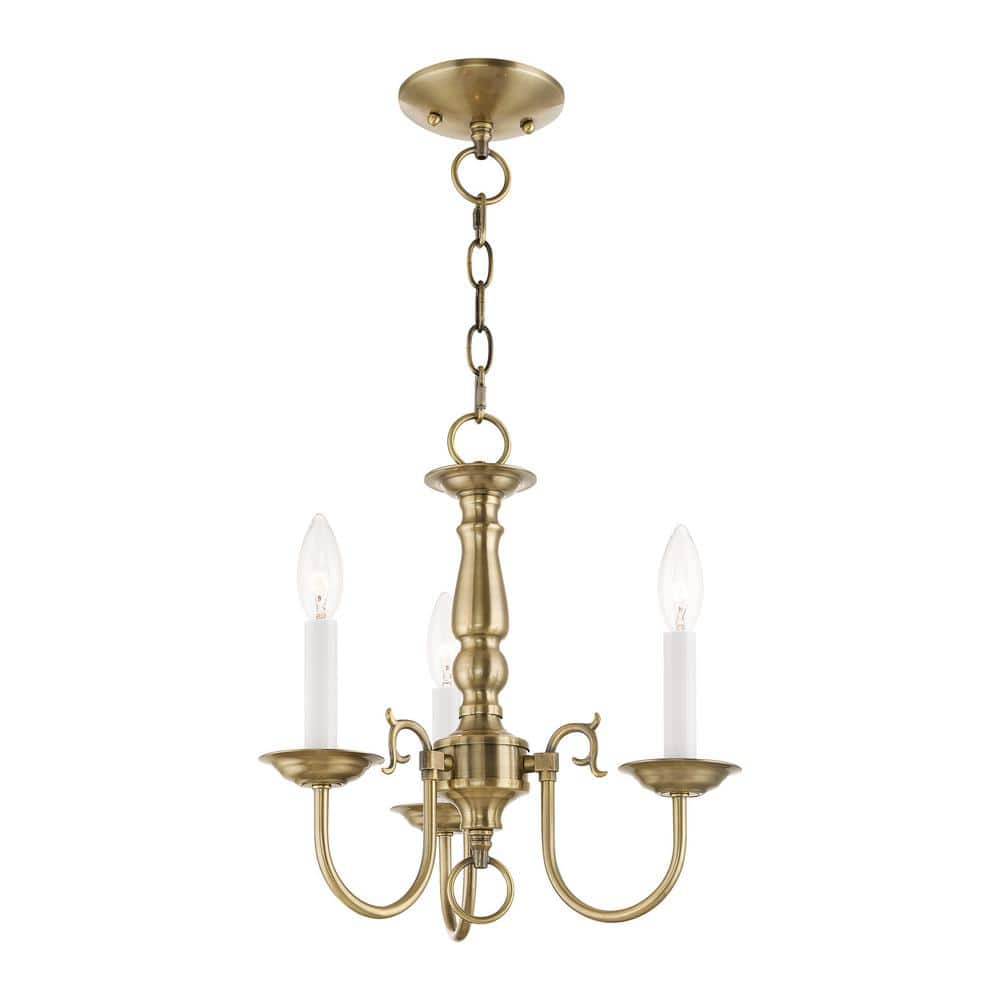 Antique Brass 14'' Mini Candle Chandelier