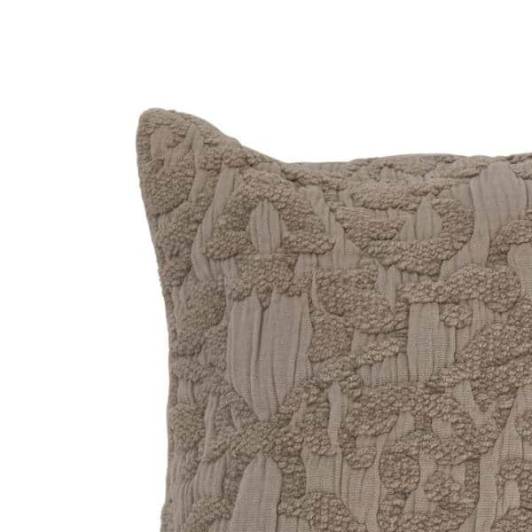 18-inch Double-corded Square Patterned Jacquard Chenille Throw PIllow with  Insert - Gingham Brown