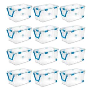 120 qt. Plastic Storage Container with Gasket Latch Lid in Clear, 12-Pack
