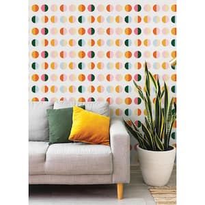 Geometric Multi-Colored Vinyl Peel and Stick Wallpaper