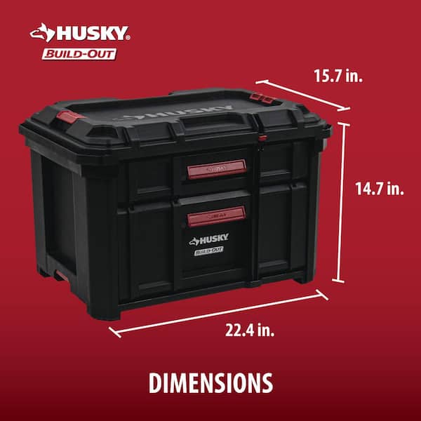 Husky - Build-Out 22 in. Modular Tool Storage 2-Drawer Tool Box
