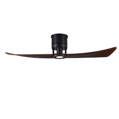 Lindsay 52 in. LED Matte Black Ceiling Fan with Light Kit and Hand Held Remote/Wall Control