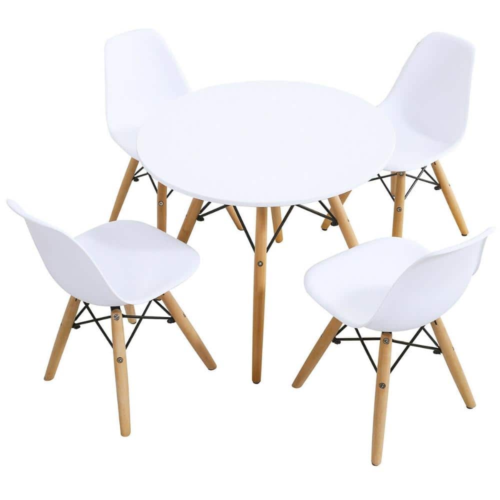 23.5 in. White 5-Piece Kids Table and Chair Set with 4 Armless Chairs for Reading Drawing Crafts and Play price history on PriceWatchPro