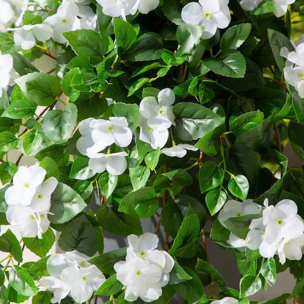 Nearly Natural 41in. White UV Resistant Artificial Hydrangea