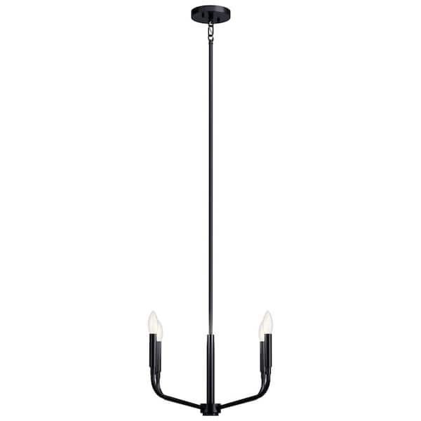 Kichler Madden 4-Light Black Modern/Contemporary Bare Bulb Chandelier