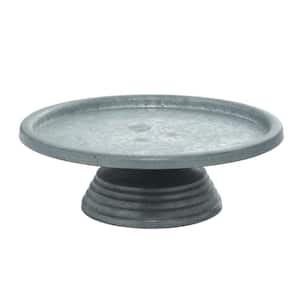 4 in. H Grey Metal Farmhouse Cake Stand