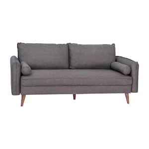 72 in. Stone Gray Fabric Seat Sofa