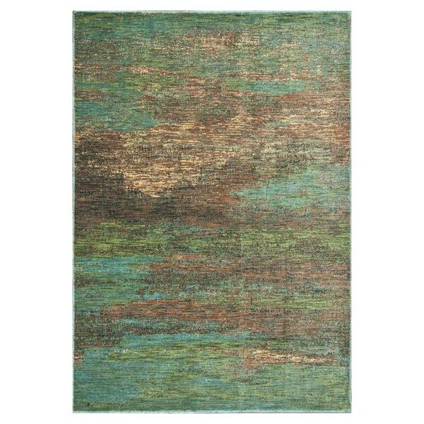 Kas Rugs Water Reflections Blue/Tan 2 ft. x 3 ft. Area Rug