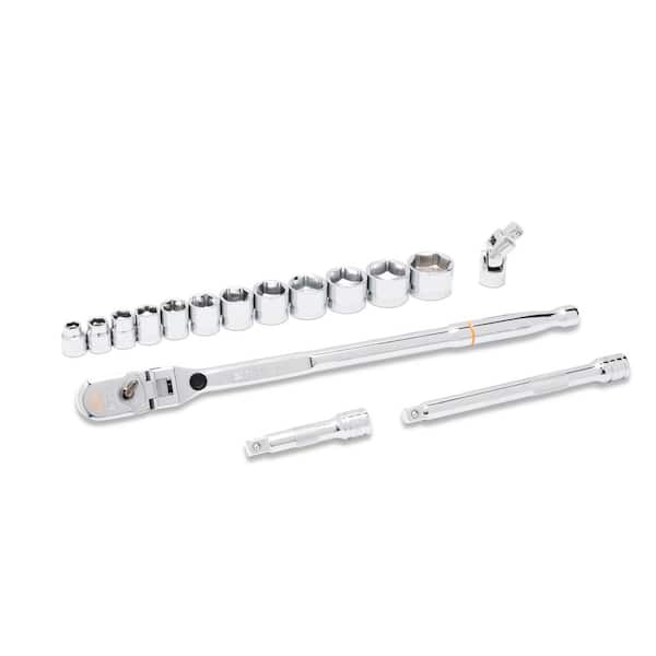 GEARWRENCH 120XP 3/8 in. Drive Locking Flex-Head Ratchet and Socket SAE Mechanics Tool Set (16-Piece)