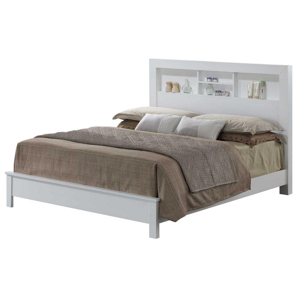 Burlington Classic Full/Double White Wood Upholstered Storage Bed