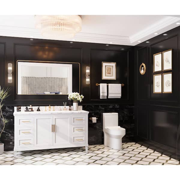 Liberty 12 in. Rough in Size 1-Piece 1.1/1.6 GPF Compact Dual Flush Round Toilet in White Seat Included