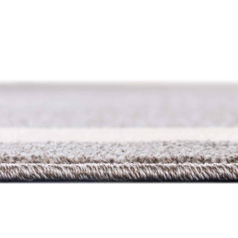 Gray and Ivory Round Tufted Synthetic Rug, 8'