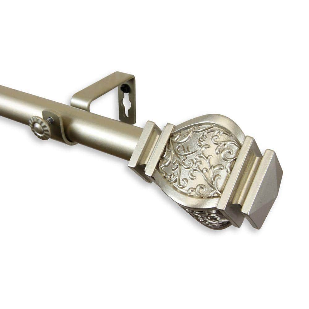 66 in. - 120 in. Telescoping 1 in. Single Curtain Rod Kit in Light Gold with Margot Finial price history on PriceWatchPro