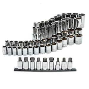 1/2 in. Drive SAE and Metric Socket and Bit Socket Set (61-Piece)