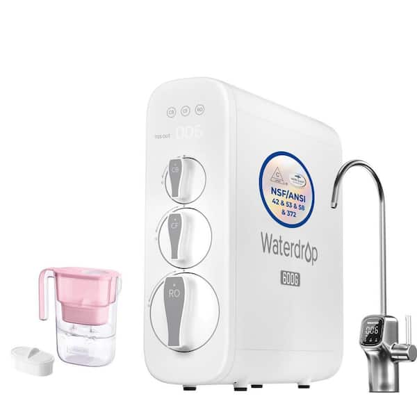 G3 8-Stage RO Reverse Osmosis System NSF Certified Free Elfin Water Filter Pitcher 7-Cup Reduces Chlorine and PFOA/PFOS