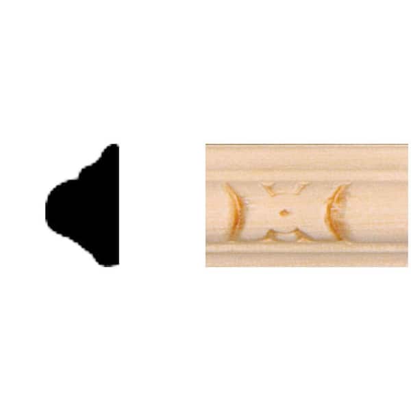 3/8 in. x 5/8 in. x 8 ft. Basswood Embossed Panel Moulding