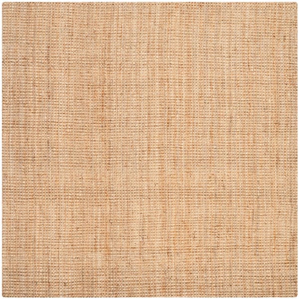Natural Fiber Beige 7 ft. x 7 ft. Square Solid Area Rug